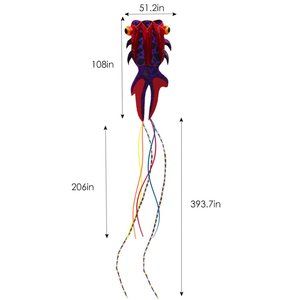 Kite Giant 3D Goldfish Frameless Soft Parafoil Kites for Kids and Adults Easy Fl